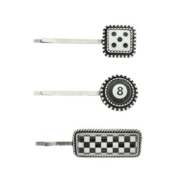 3-piece Western Gambling Theme Hair Pin Set-52135