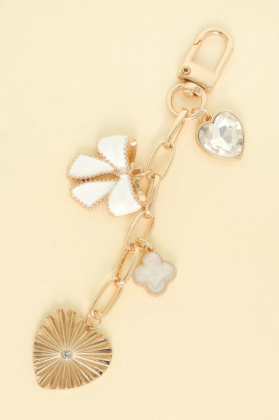 Heart Theme Bag Charm Keychain-52250