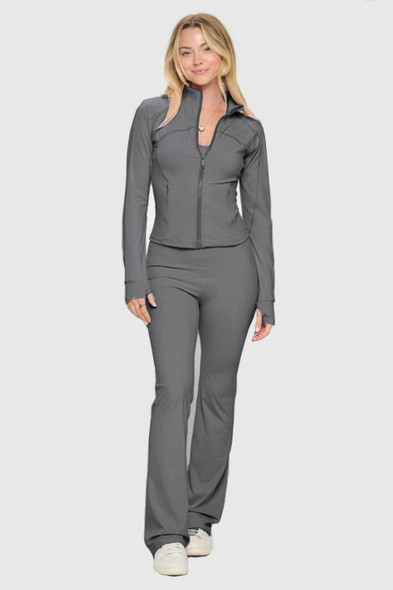 Premium Yoga Jacket W/jumpsuit Set-46277