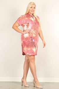 Plus Size Tie-dye Print Relaxed Fit Dress-33757
