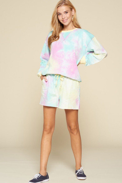 Tie-dye Printed Jersey Shorts-36424
