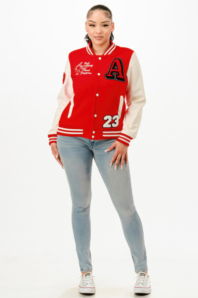 Patch Varsity Bomber Jacket        -50229