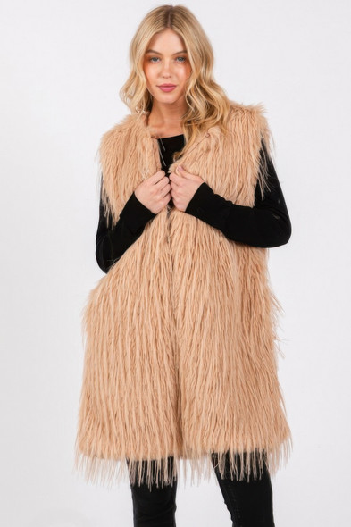 Faux Fur Pocket Vest-48371