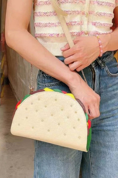 Studded Taco Shape Clutch-50851