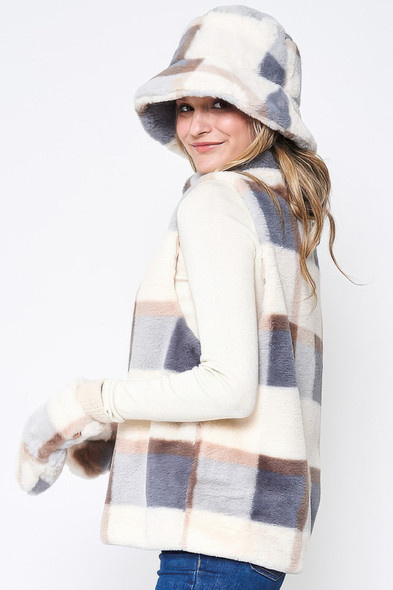 Plaid Faux Fur Vest-46974