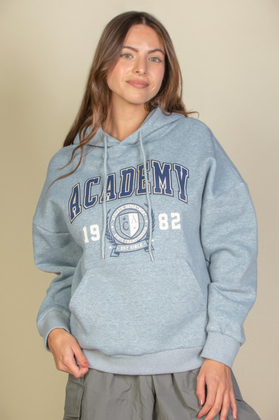 Graphic Kangaroo Pocket Drawstring Hoodie-45810