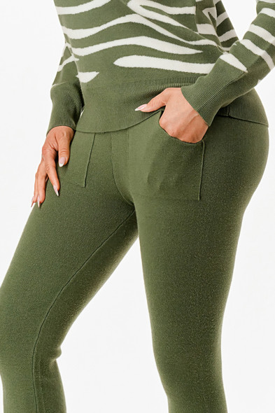 Pullover Sweater Top And Pant Set            -51847