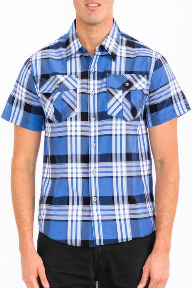 Mens Checkered Two Pocket Shirt-48938