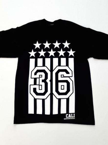 Black And White Flag Print Tee-45699