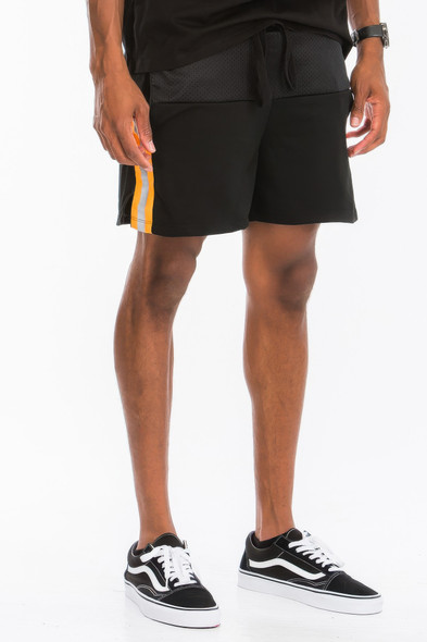 Reflective Half Mesh With Lining Shorts-45671