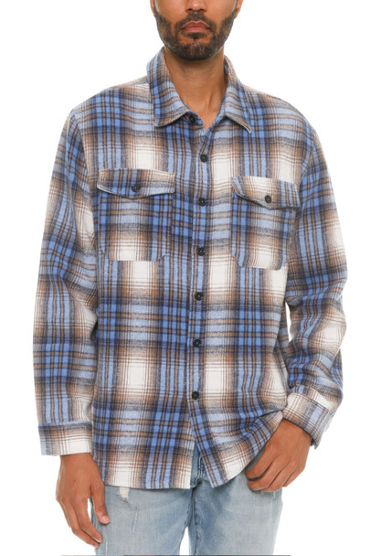Men's Checkered Soft Flannel Shacket-42777
