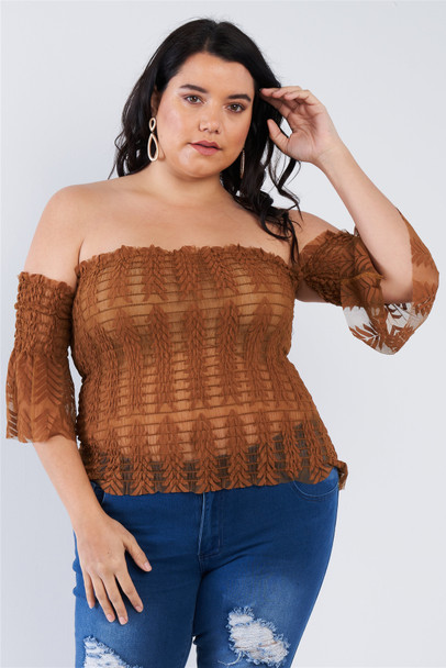 Off The Shoulder Plus Size Top-30066
