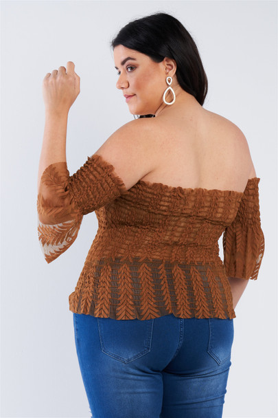 Off The Shoulder Plus Size Top-30066