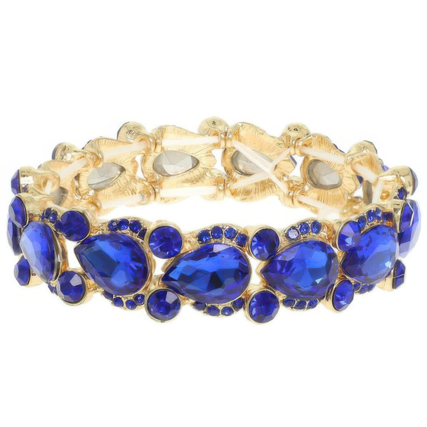 Round And Pear Cut Crystal Embellished Bracelet-51278