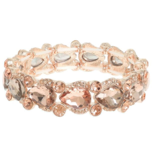 Round And Pear Cut Crystal Embellished Bracelet-51278