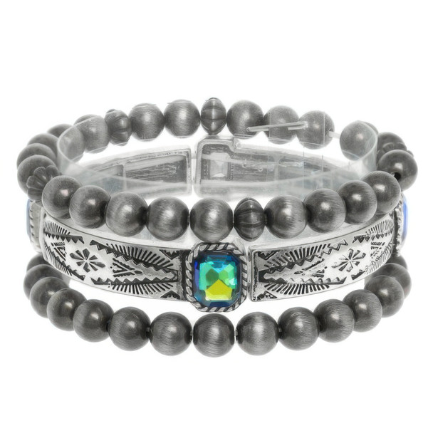 3pc Western Crystal Beaded Bracelet Set-51146