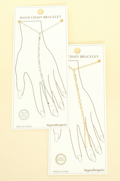 Gold-plated Twisted Hand Chain Bracelet-51087