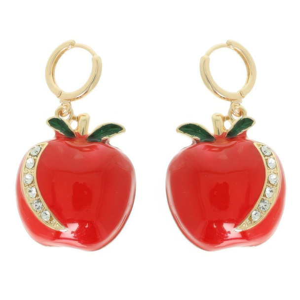 Red Apple Hoop Earrings-52082