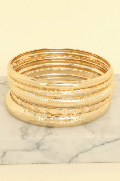 5pc Multi Stacked Bangle Bracelet Set-51651