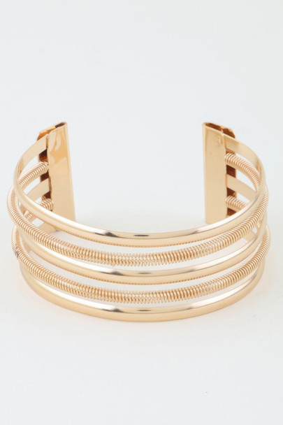 Multi Twisted Open Cuff Bracelet-47619
