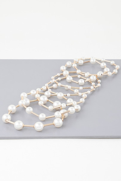 Multi Pearl Wire Bracelet-47166