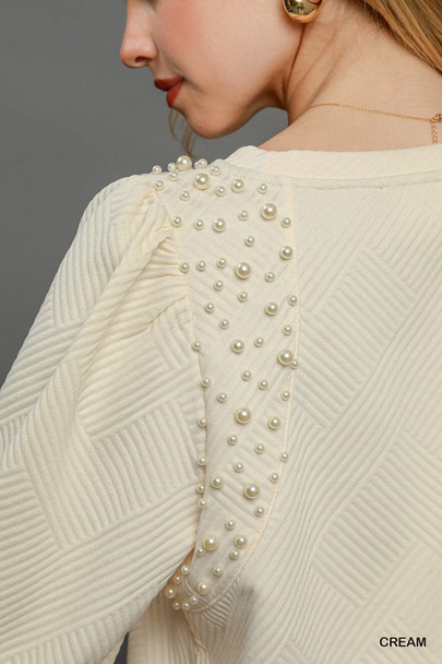 Puff Sleeve Knit Top-44663 Puff Sleeve Knit Top-44663