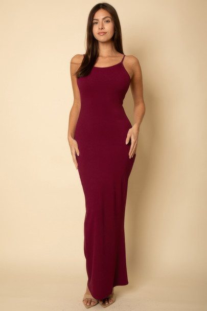 Ribbed Mermaid Hem Camisole Maxi Dress-52337