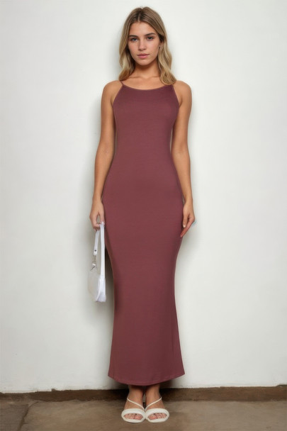 Ribbed Mermaid Hem Camisole Maxi Dress-52337