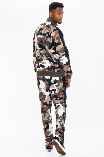 Full Camo With Stripe Track Bottom Pants-45640
