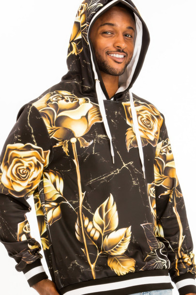 Print Hoodie And Sweat Set-45624 Print Hoodie And Sweat Set-45624