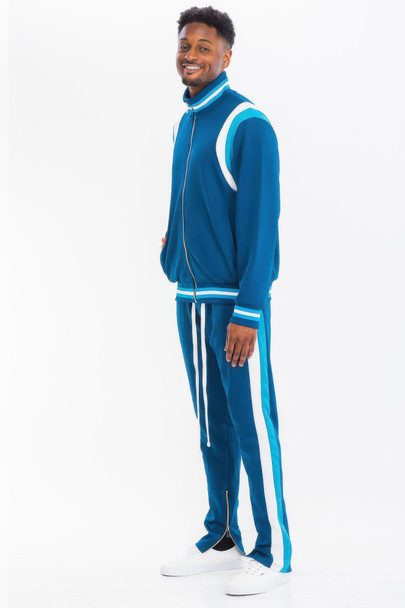 Mens Stripe Color Block Track Set-45400 Mens Stripe Color Block Track Set-45400