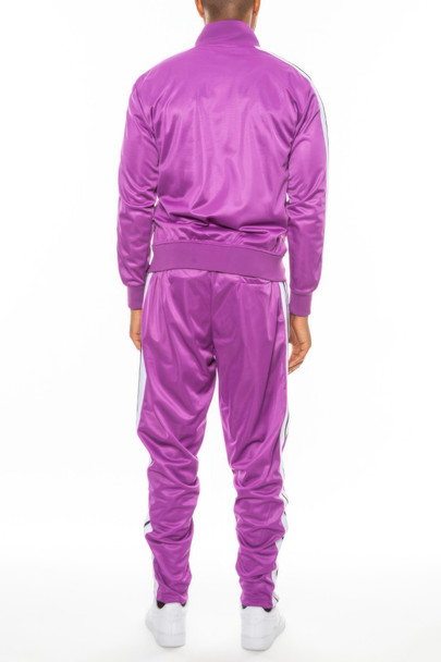 Striped Tape Front Pleat Track Suit-45357