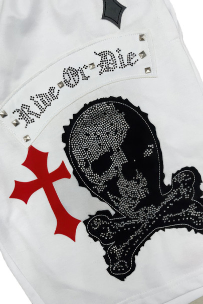 Cotton Print Chome Cross Thirt Short Set-45248