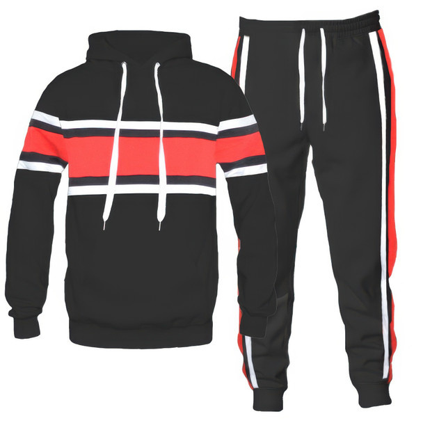 Solid With Three Stripe Pullover Hoodie-45191