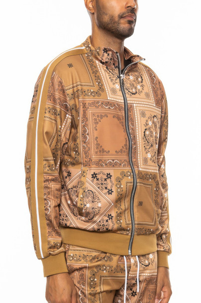 Mens Paisley Bandana Track Jacket-45090