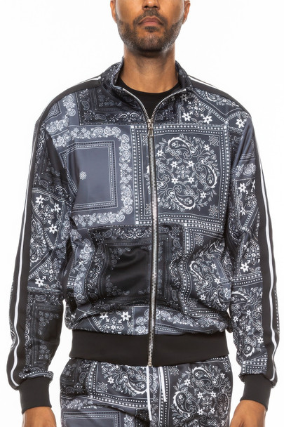 Mens Paisley Bandana Track Jacket-45090