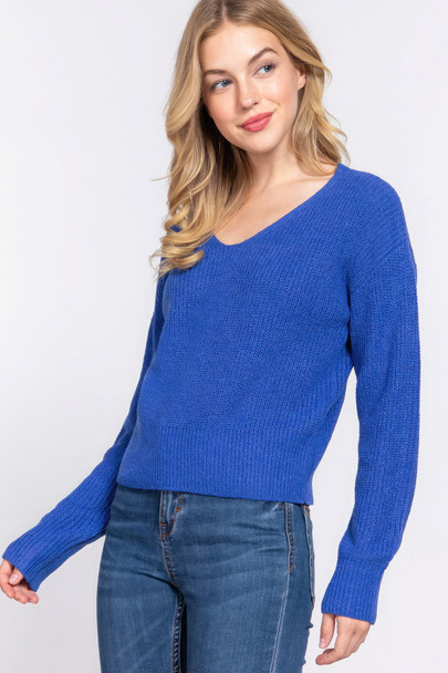 Dolman Slv Strappy Open Back Sweater        -42568