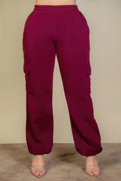 Plus Size Side Pocket Drawstring Waist Sweatpants-43295