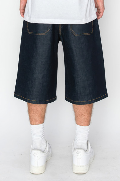 Baggy Fit Raw Denim Shorts-44445