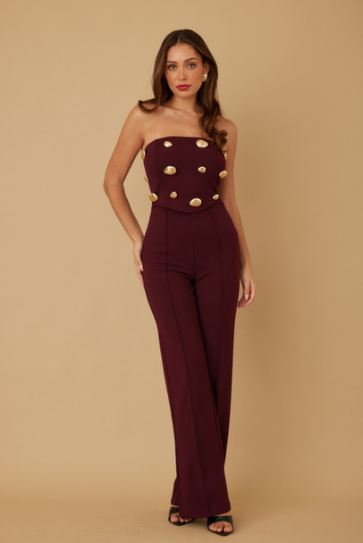 Multi Flat Mirror Stone Jumpsuit-51949