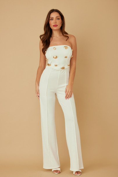 Multi Flat Mirror Stone Jumpsuit-51948