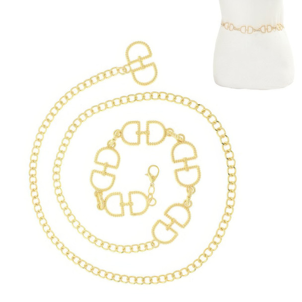 Fashionista Horse Shoe Inspired Chain Link Belt-52159