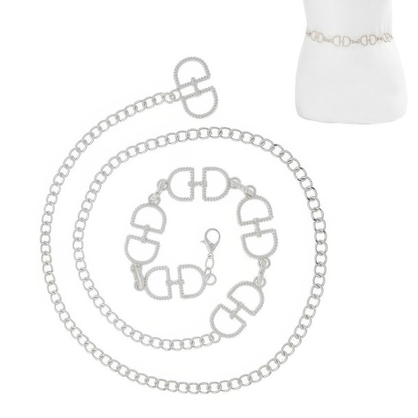 Fashionista Horse Shoe Inspired Chain Link Belt-52159