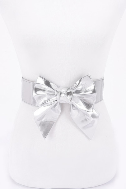 Faux Leather Ribbon Elastic Belt-50934