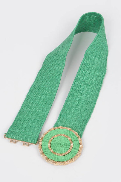 Faux Straw Elastic Belt-50143