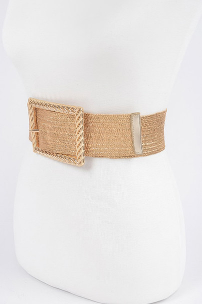 Wide Metal Buckle Clear Belt-50088