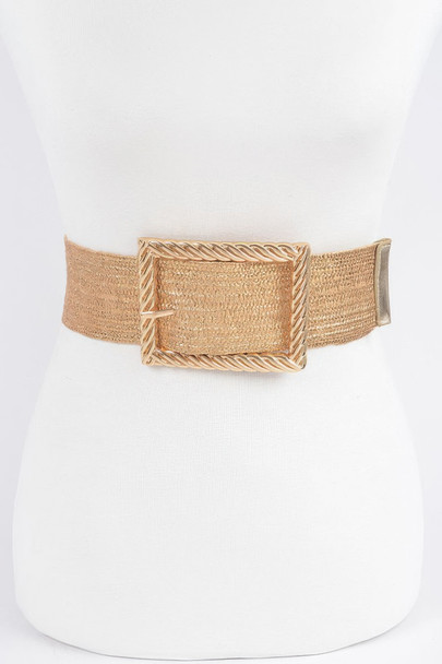 Wide Metal Buckle Clear Belt-50088