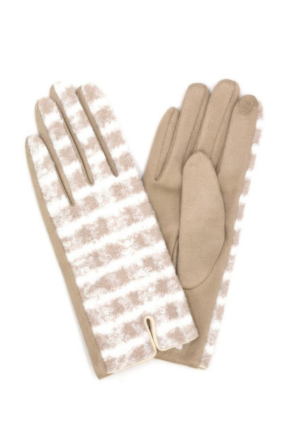 Fuzzy Check Plaid Smart Touch Gloves-51410