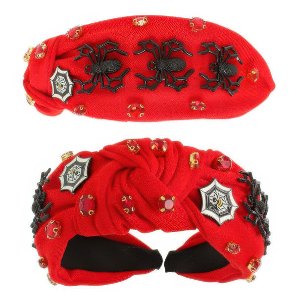 Halloween Spooky Spider Charm Top Knot Headband-52310