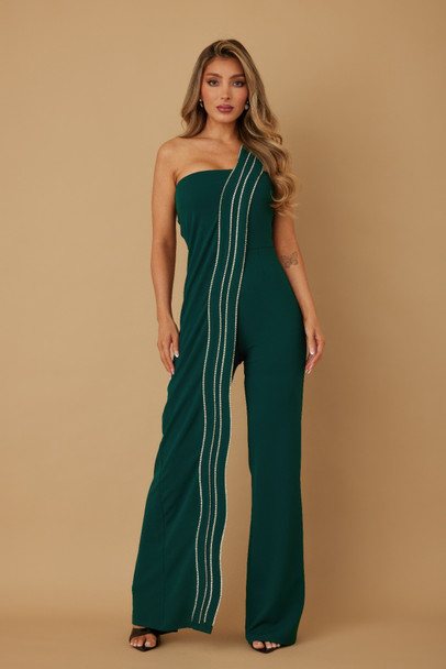 Flap Rhinestone Edge Jumpsuit-51934